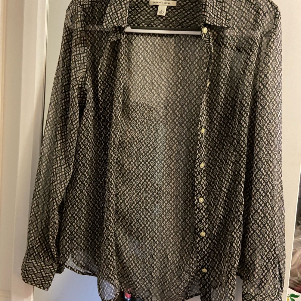 Chiffon geometric pattern blouse